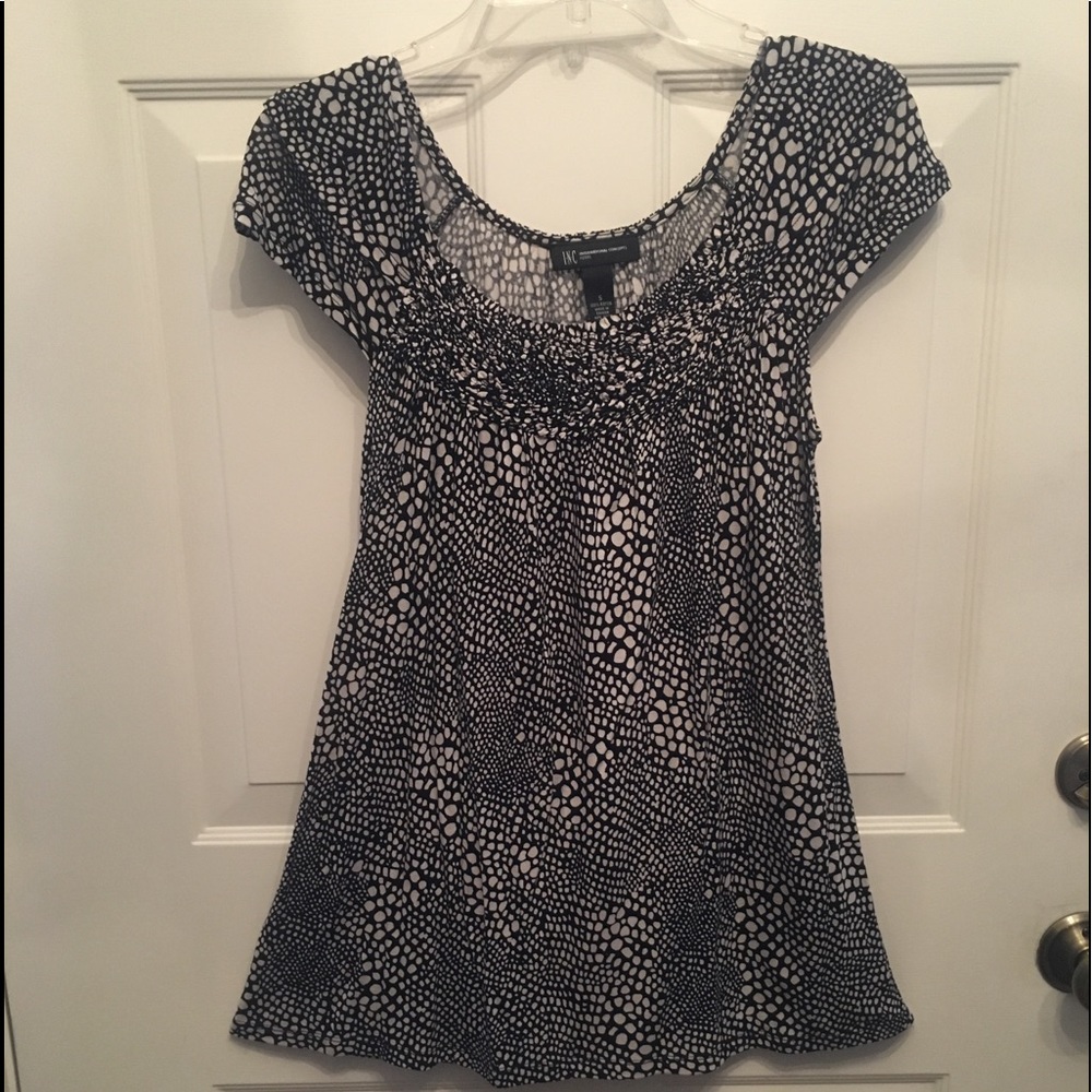 INC Black and White Size S Print top